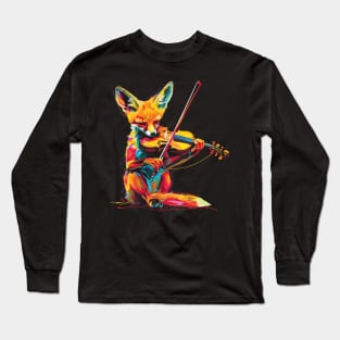 Fennec Fox Playing Violin Long Sleeve T-Shirt